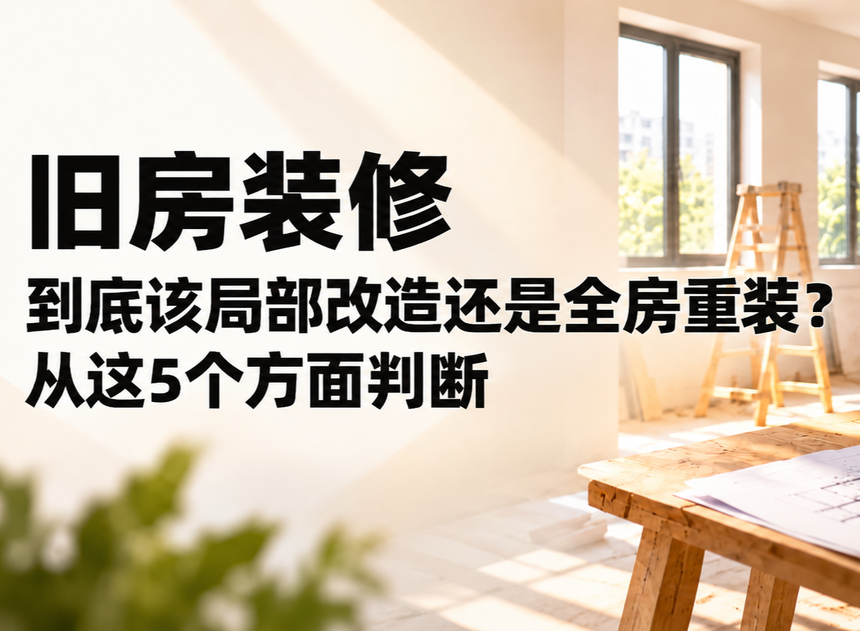 旧房装修，选择局部改造还是全房重装？可以从这5个方面判断